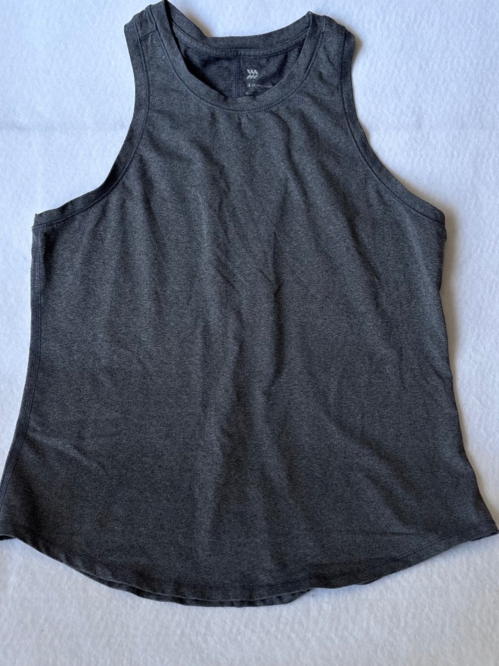All In Motion Heathered Charcoal Grey High Neck Athletic Tank Top Size M